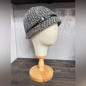 Vintage Black & White Tweed Bucket Hat Calvin Klein Chic Retro Unsized